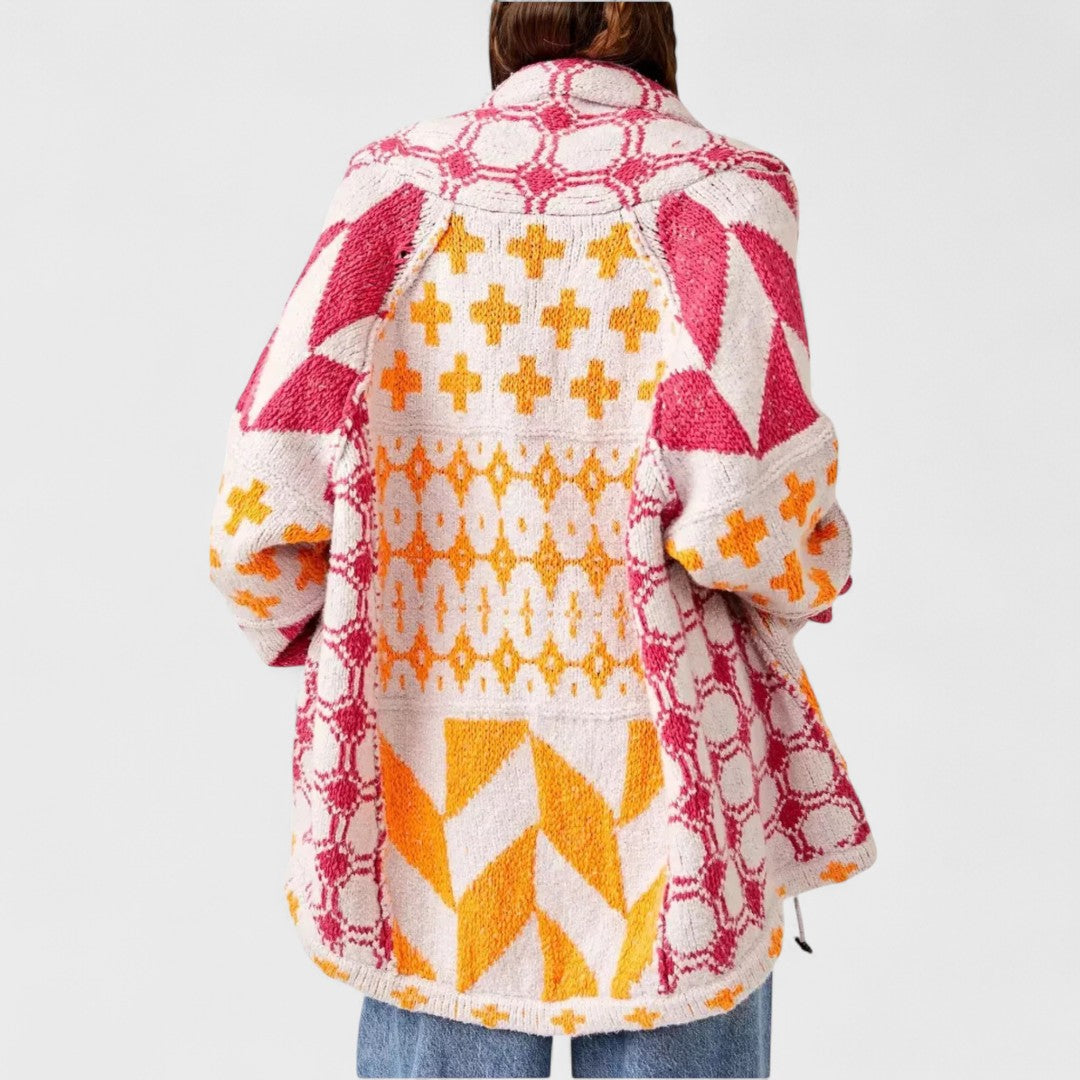 Portia - Ζακέτα vintage z kołnierzykiem button down i długim rękawem