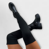 Lureva – Μπότες Πάνω από το Γόνατο z Chunky Sole